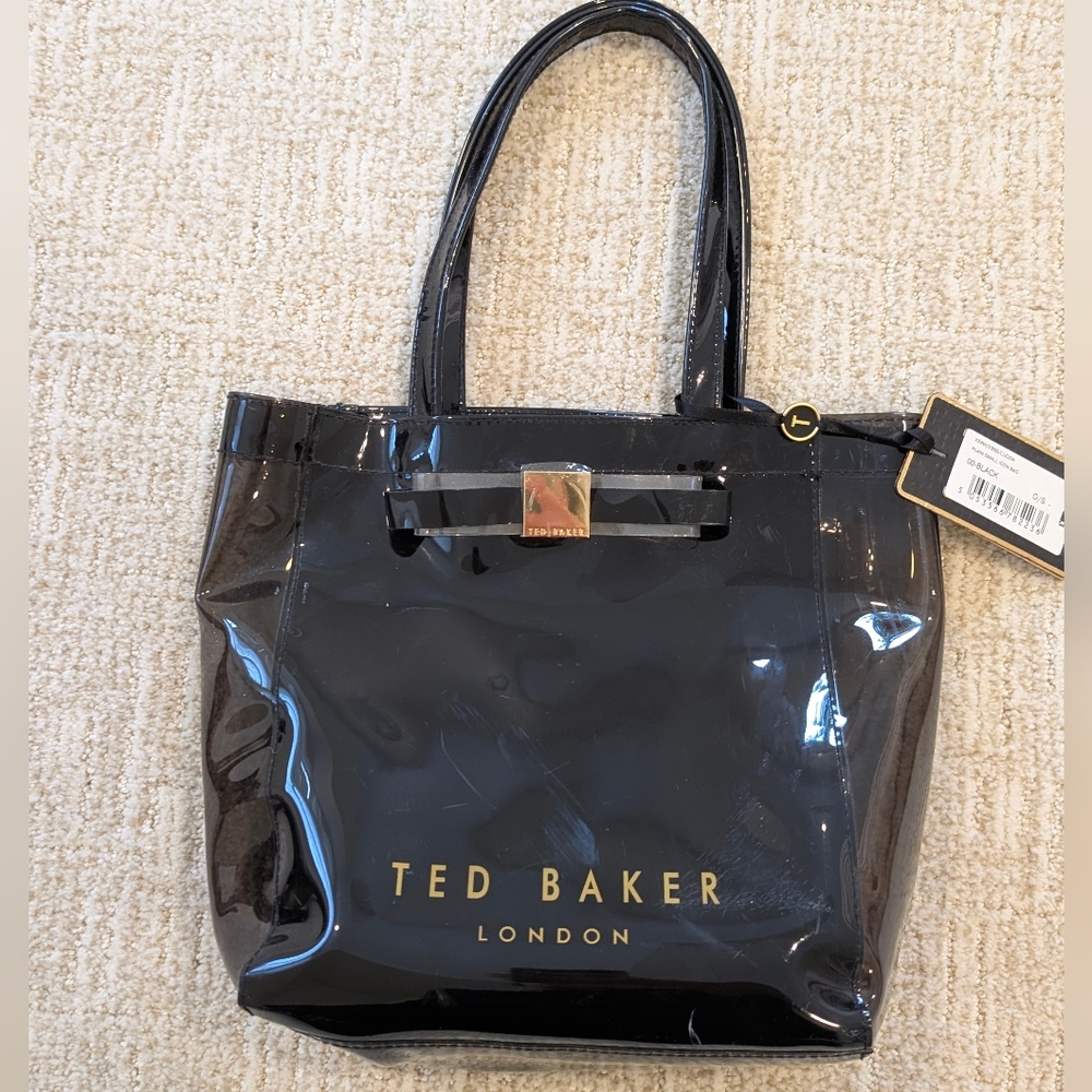 Ted Baker Elegant Black Small Tote Bag with Spacious Interior
